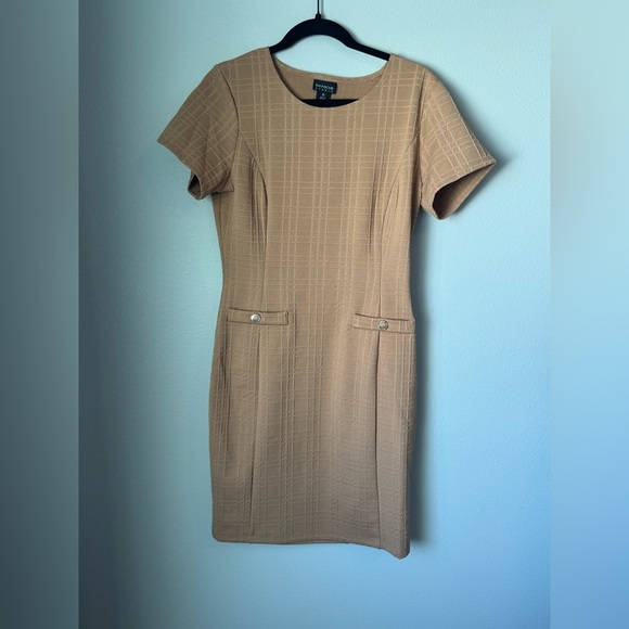 Enfocus Studio Dresses & Skirts - Enfocus Studio Tan Textured Mini Dress